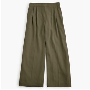 J.Crew Wide-leg Crop Pant in 365 Crepe in Olive Green size 18 NWT